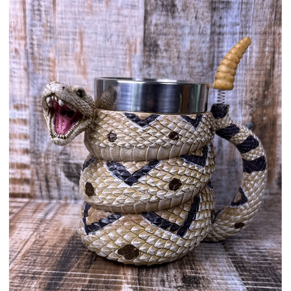 Ferocious Rattlesnake Serpent Snake With Venomous Fangs Drinkware Coffee Mug Cup